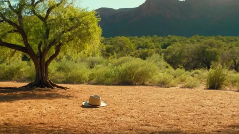 Una persona trabaja la tierra bajo un árbol