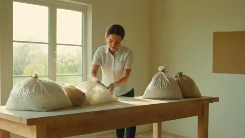 Alguien cultiva hongos en un taller