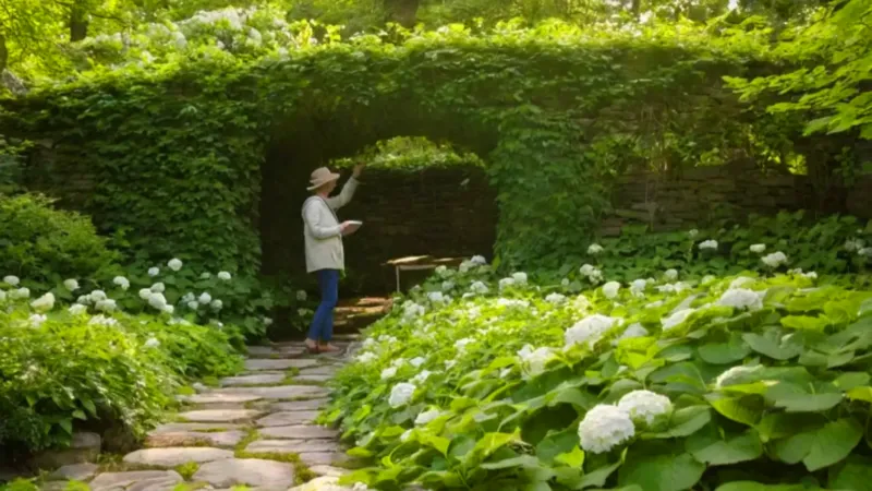 Un jardinero examina una hoja atentamente