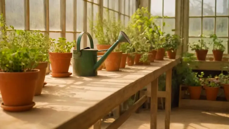 Un botánico trabaja en su invernadero