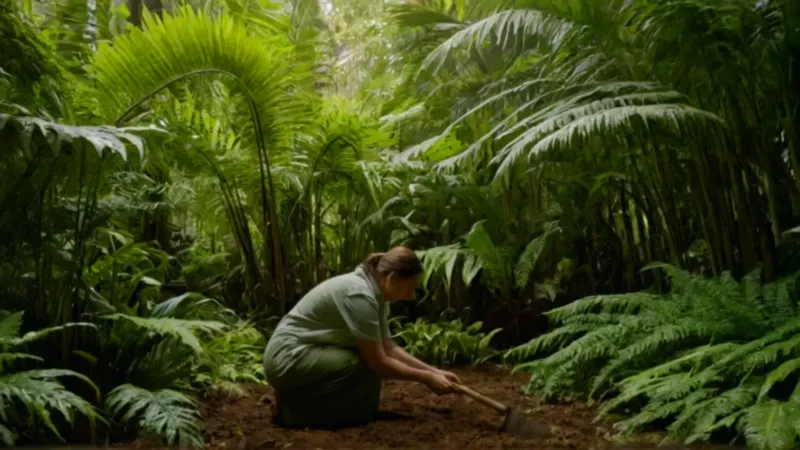 Alguien cuida plantas en la jungla