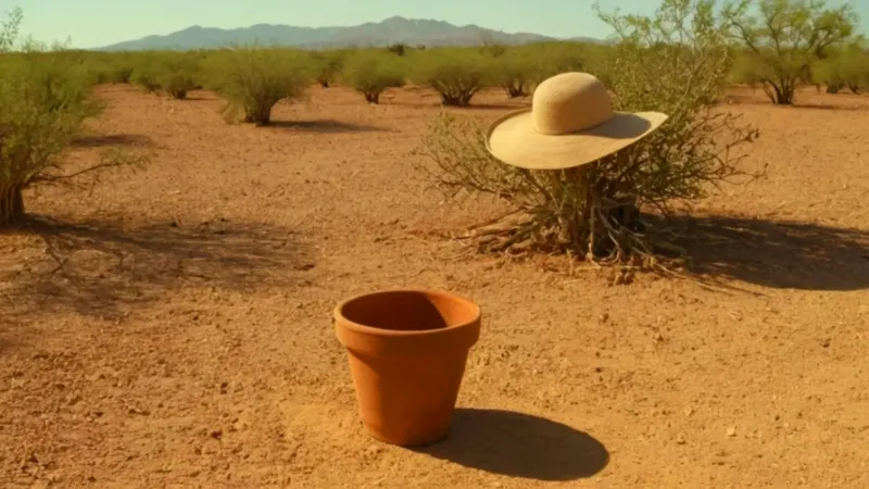 Alguien cultiva un huerto en el desierto