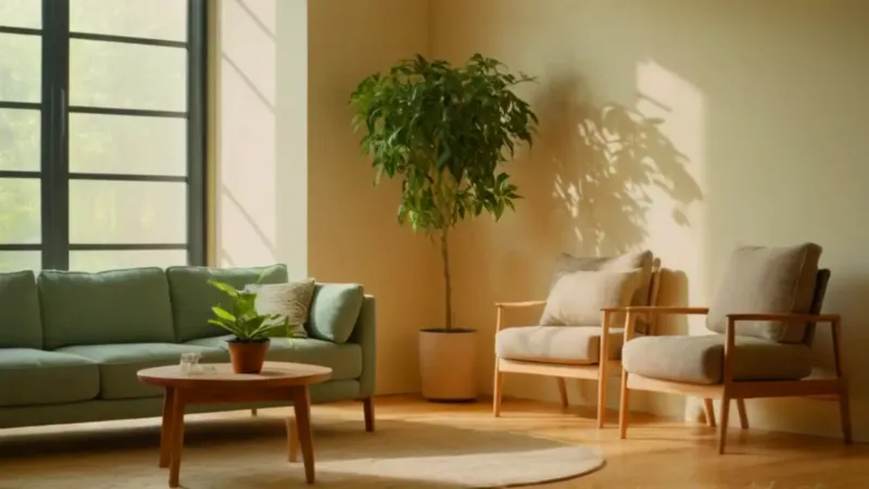 Persona cuida una planta en la luz