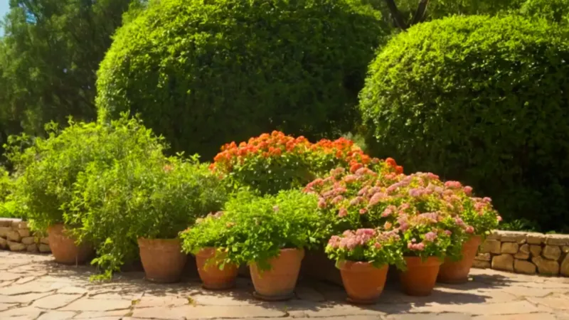 Un jardinero cuida las flores del jardín