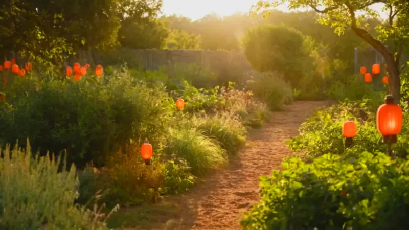 Cosechando farolillos en el jardín dorado
