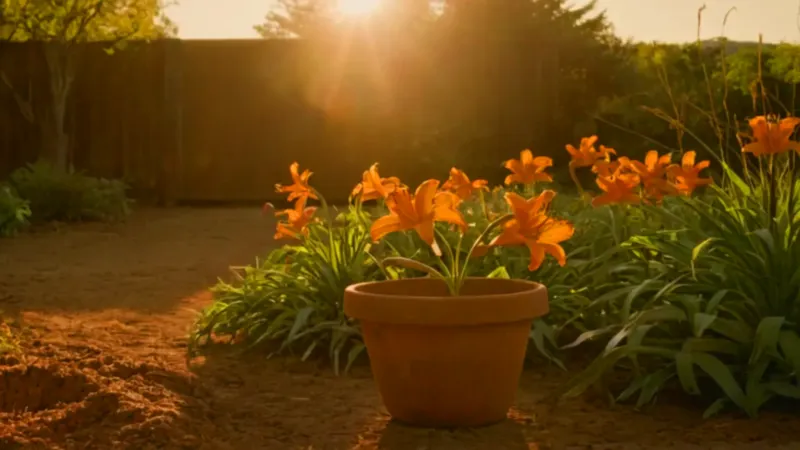 Una figura trabaja la tierra al sol