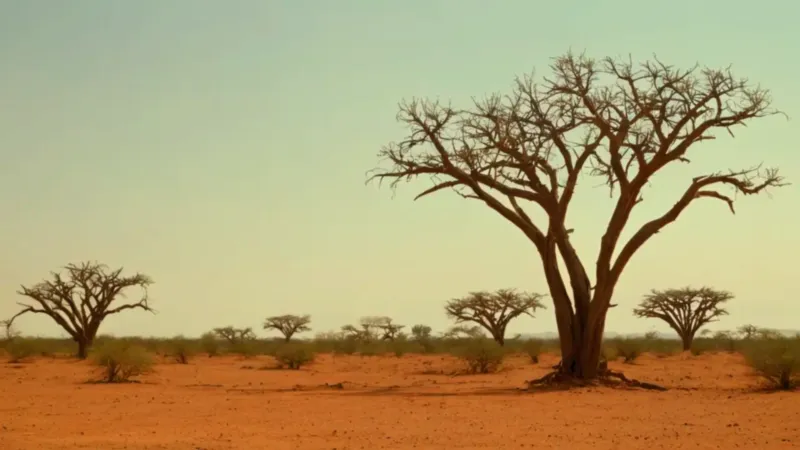 Viajero solitario en una tierra árida