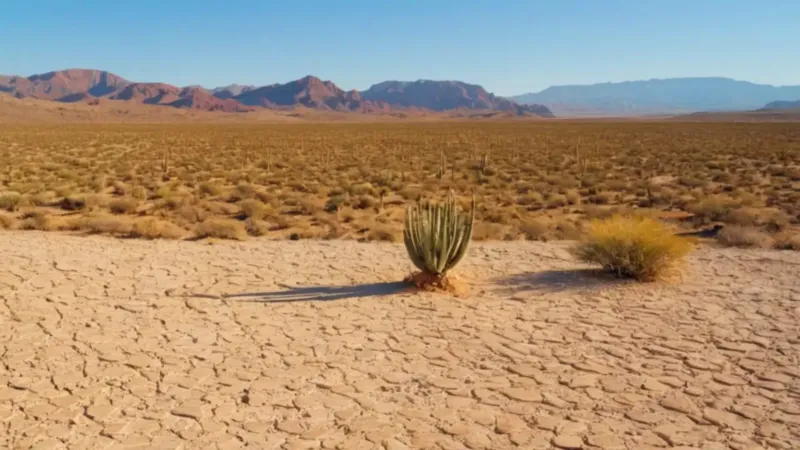 Hombre solitario observa el vasto desierto