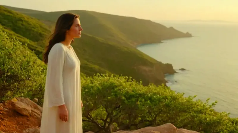 Figura solitaria ante el horizonte dorado