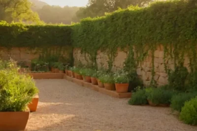 Atardecer de jardinería en la terraza