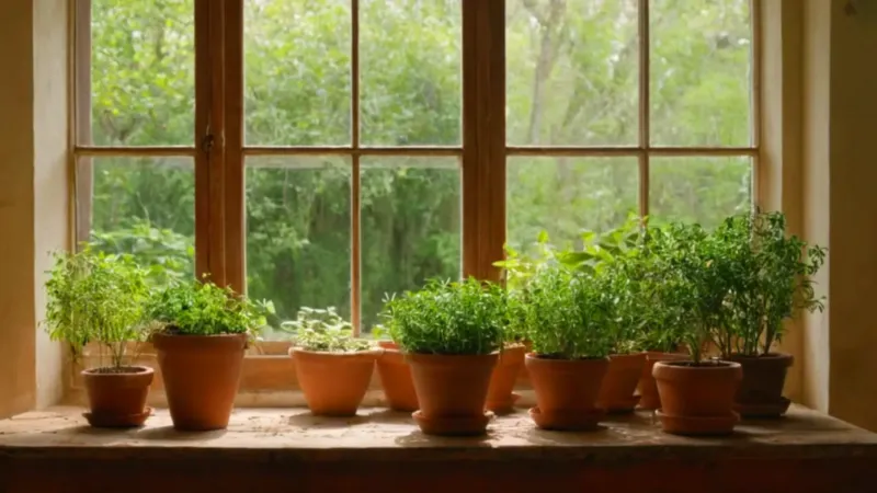 Planta en taller rústico bañado de luz