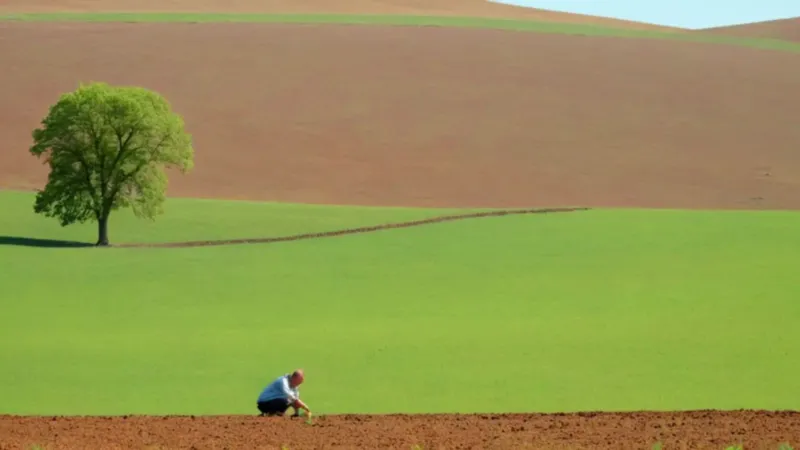 Un solitario siembra un árbol