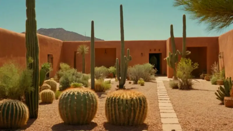 Un jardinero cuida cactus bajo el sol