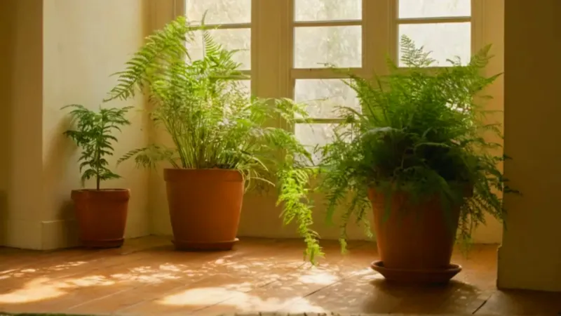 Cuidando una planta en la luz solar