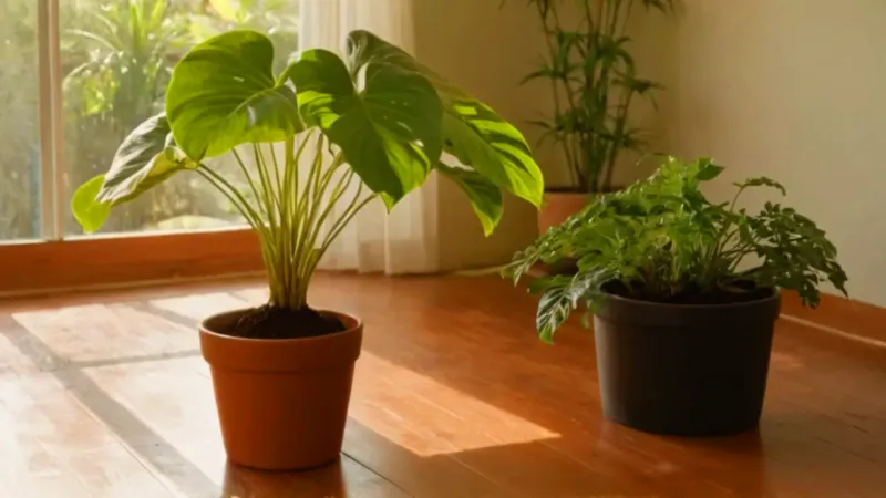Alguien trasplanta una planta al sol