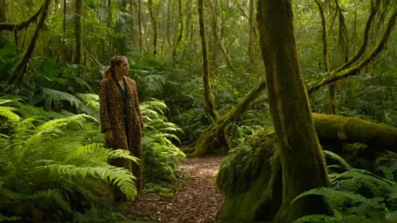 Una mujer de leopardo en la selva