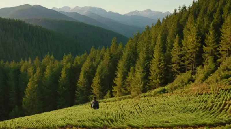 Un hombre cultiva oyameles en la montaña