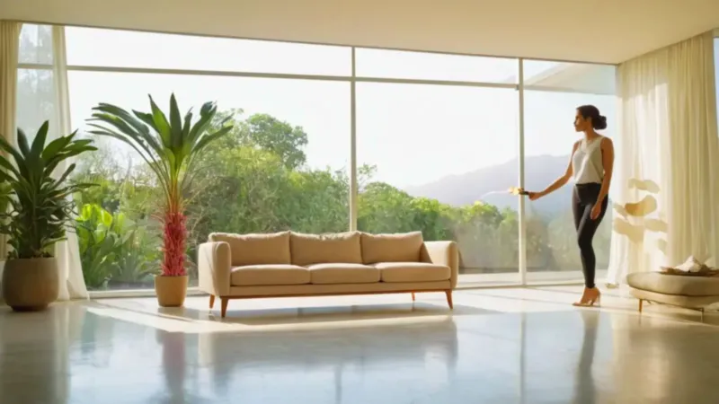 Mujer a contraluz en un espacio sereno