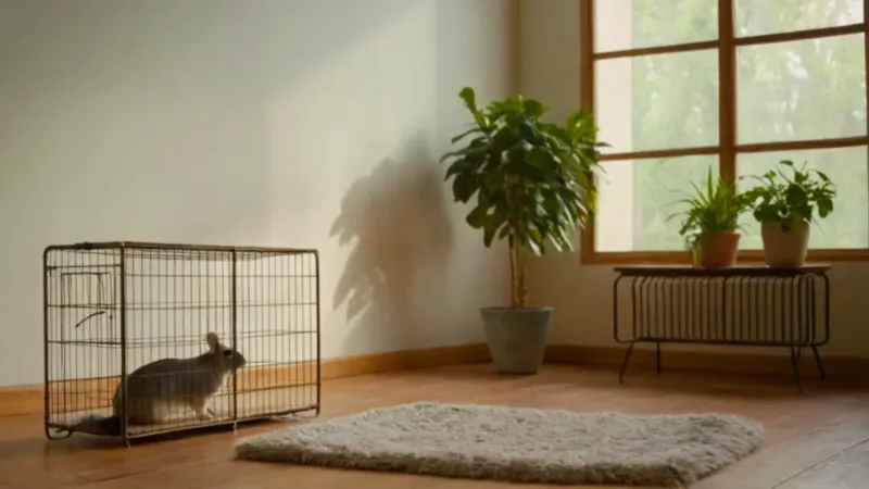 Persona cuidando a su chinchilla en casa