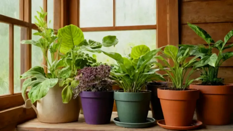 Una persona cuida sus plantas al sol