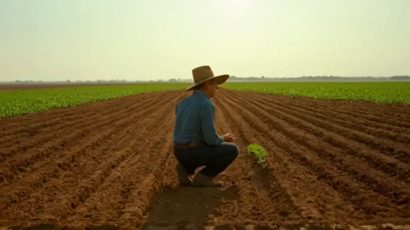 Una persona siembra la tierra