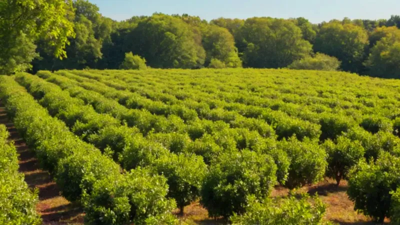Cosechando bayas en un campo otoñal