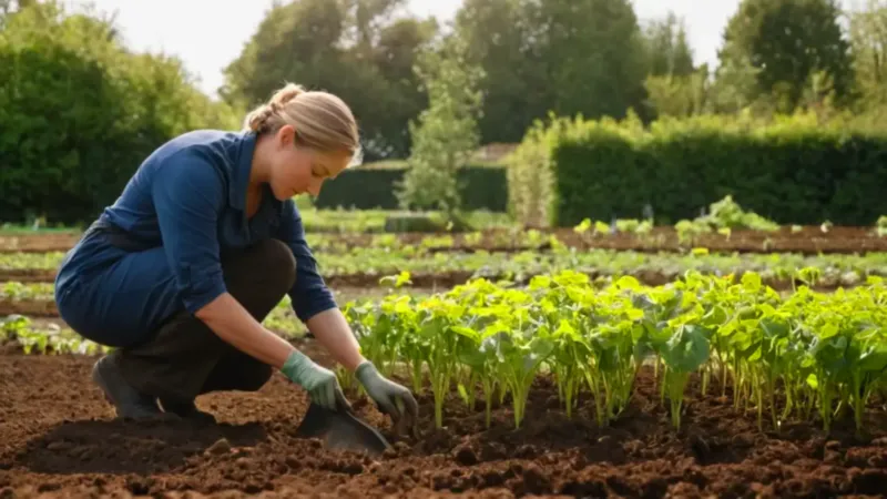Una figura planta un arbolito