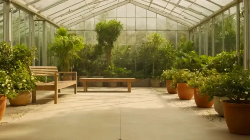 Alguien cuida plantas en un invernadero