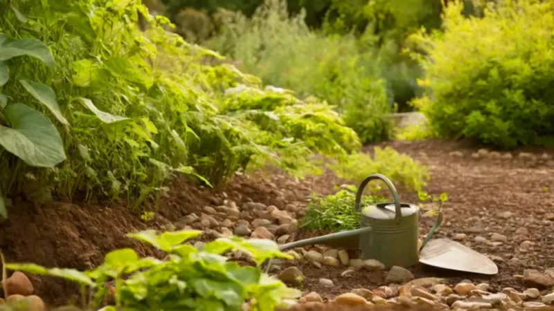 Una persona cultiva la tierra con esmero