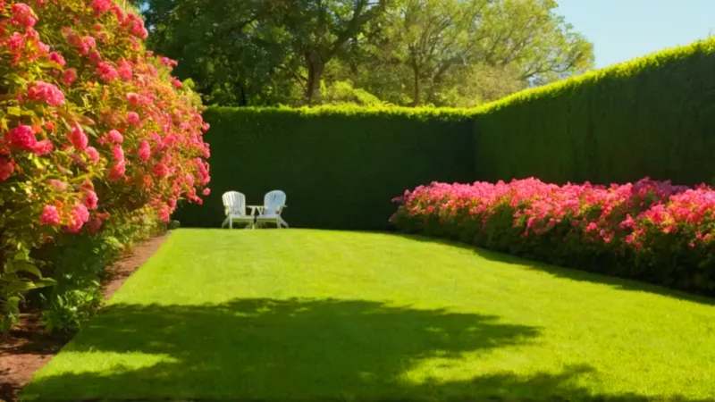 Persona cuidando un jardín bajo el sol