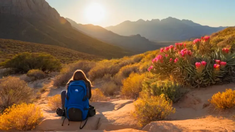 Un explorador solitario en un paisaje dorado