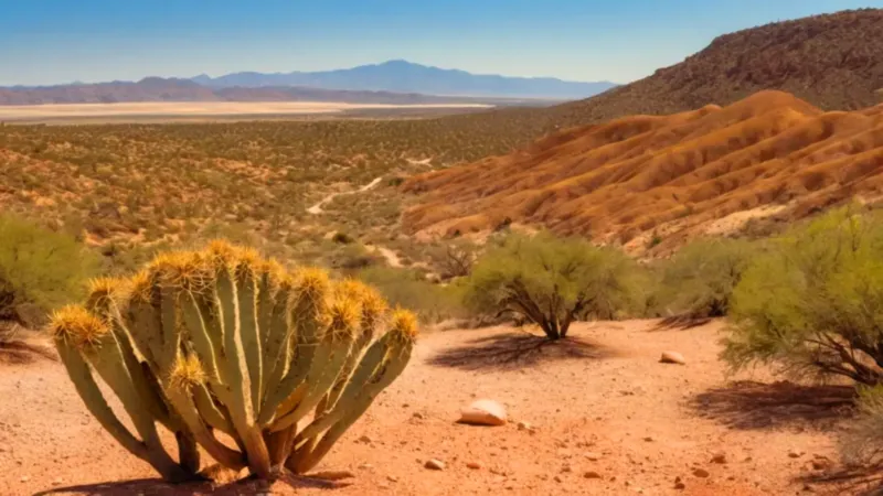 Figura solitaria en el desierto dorado