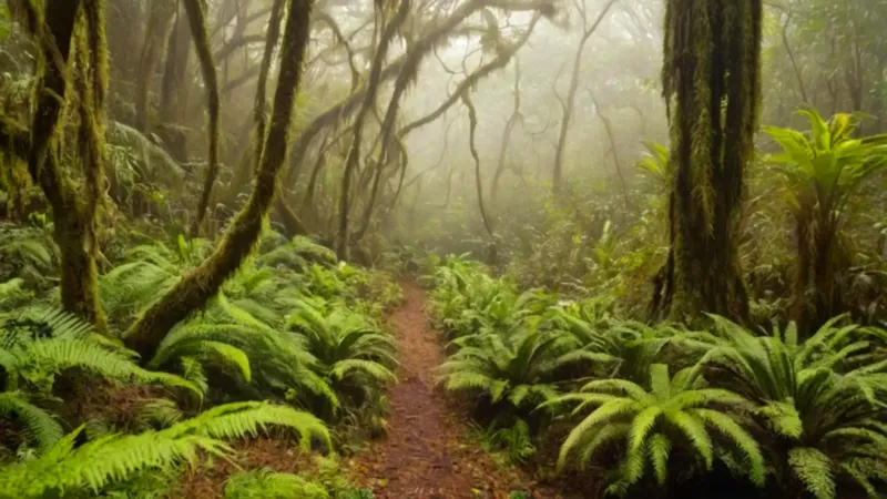 La densa selva envuelve una figura