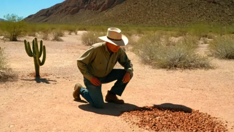 Alguien examina cactus en el desierto