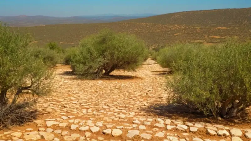 Una figura solitaria en un paisaje árido