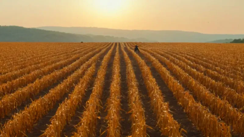 Campesino trabajando la milpa bajo el sol