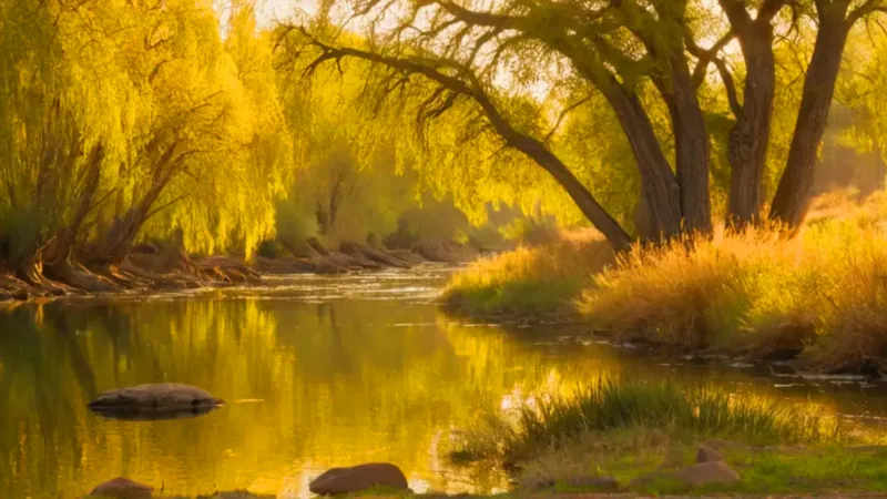 Un hombre junto a un álamo ribereño