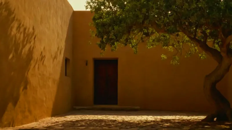 Silueta inmóvil contempla en el crepúsculo