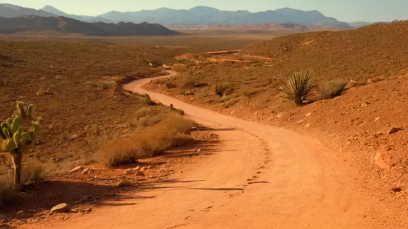 Figura solitaria cruza el árido paisaje