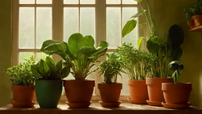 Silueta cuidando una planta con luz