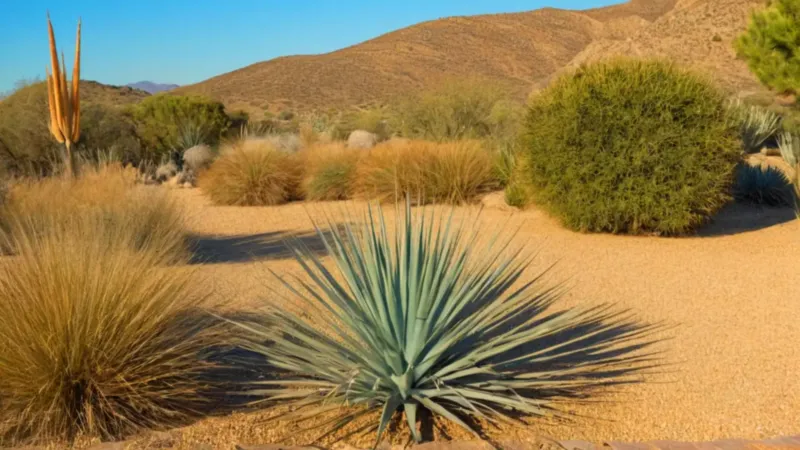 Silueta en un jardín al atardecer