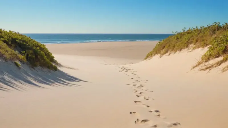 Soledad en la duna frente al mar