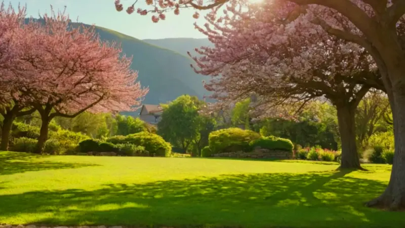 Persona admira un cerezo en flor