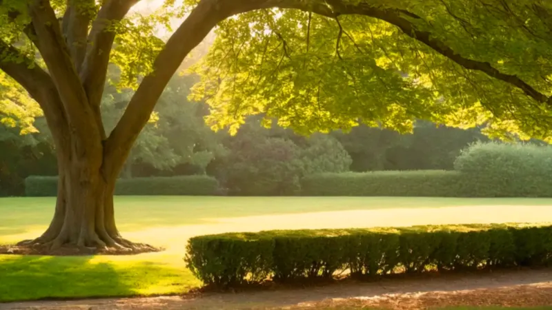 Una persona contempla un árbol al atardecer
